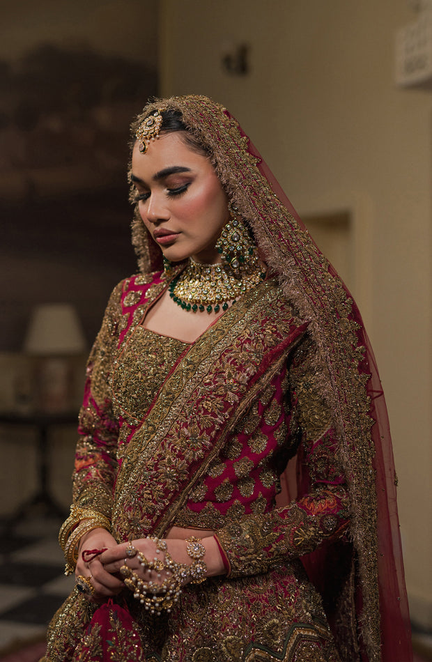 Stunning Hot Pink Pakistani Bridal Lehenga for Elegance