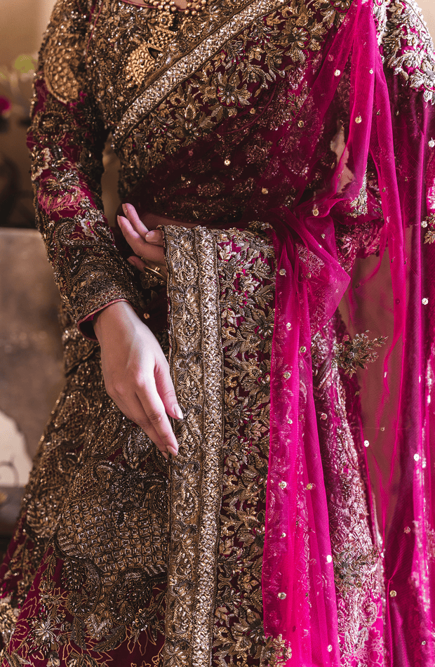 Stunning Hot Pink Pakistani Bridal Lehenga for Elegance