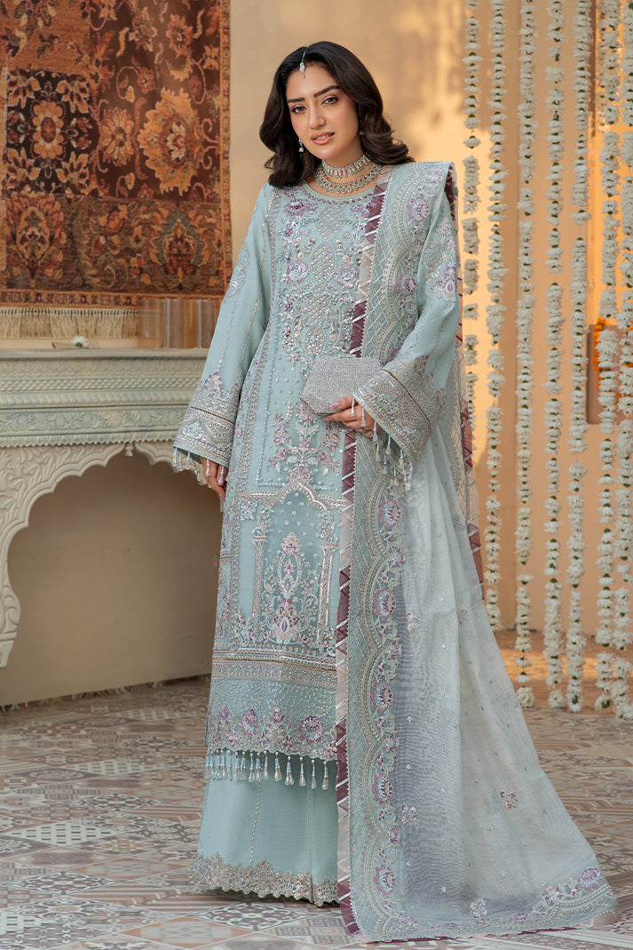 Elegant Embroidered Organza Gown With Dupatta