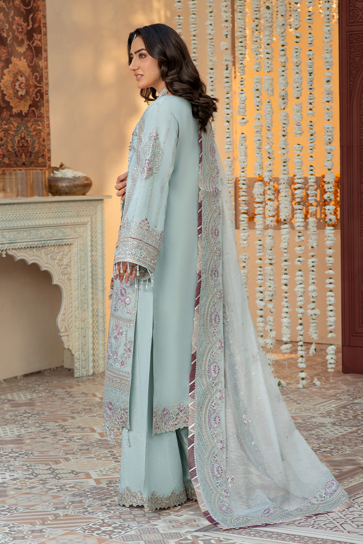 Elegant Embroidered Organza Gown With Dupatta