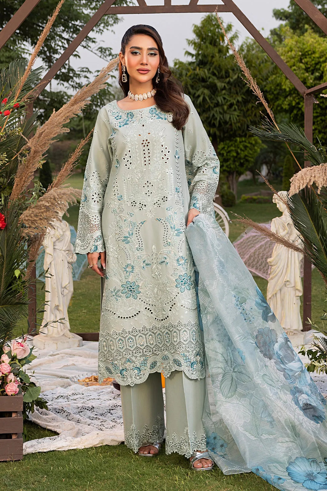 Embroidered Embroidery Viscose Silk Ensemble