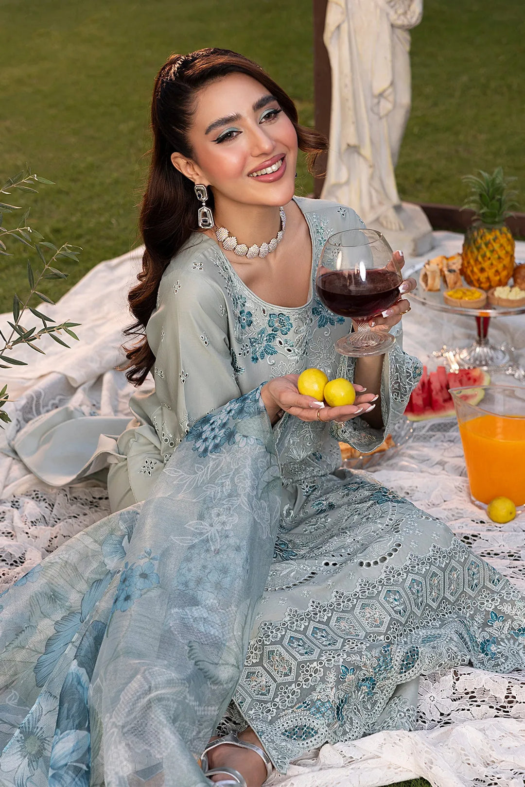 Embroidered Embroidery Viscose Silk Ensemble