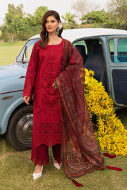 Olive Green Embroidered Organza Dress Set