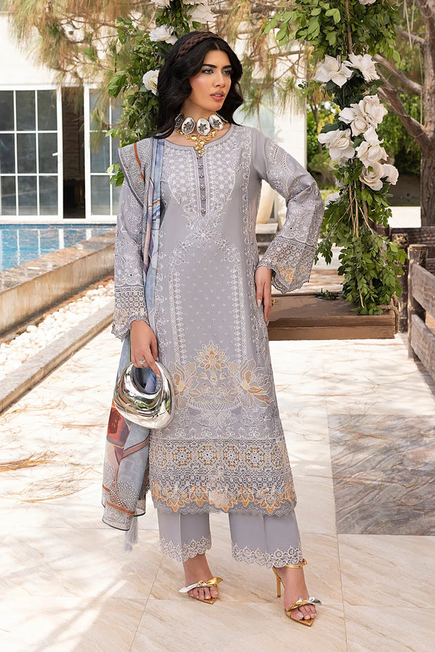 Embroidered Viscose Silk Gown