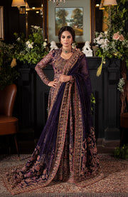 Irish Purple Pakistani Bridal Lehenga with Dupatta