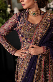 Irish Purple Pakistani Bridal Lehenga with Dupatta