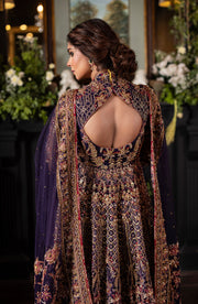 Irish Purple Pakistani Bridal Lehenga with Dupatta
