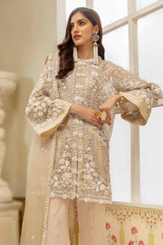 Ivory Luxe Pakistani Party Dress with Embroidery and Dupatta