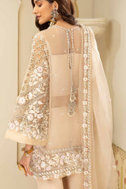 Ivory Luxe Pakistani Party Dress with Embroidery and Dupatta