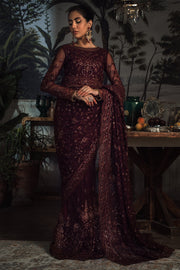 Elegant Carmine Sequins Embroidered Net Dress