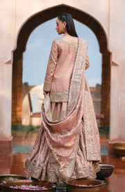 Gold Embroidered Gharara Bridal Outfit With Dupatta