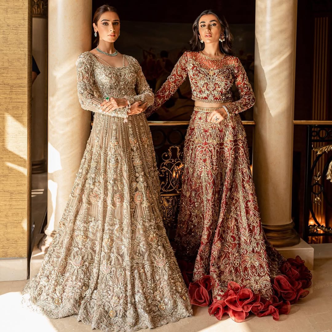 Regal Deep Red Pakistani Bridal Dress for Elegance