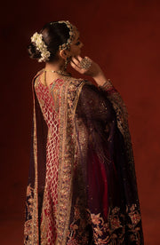 Regal Red Pakistani Bridal Dress with Azaar Pants