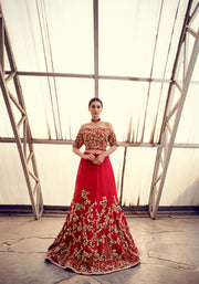 Pakistani Wedding Dress in Elegant Ivory Silk