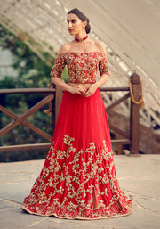 Pakistani Wedding Dress in Elegant Ivory Silk