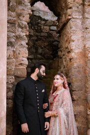 Elegant Cream Silk Pakistani Sherwani for Weddings