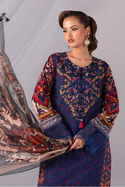 Embroidered Organza Ensemble With Shawl