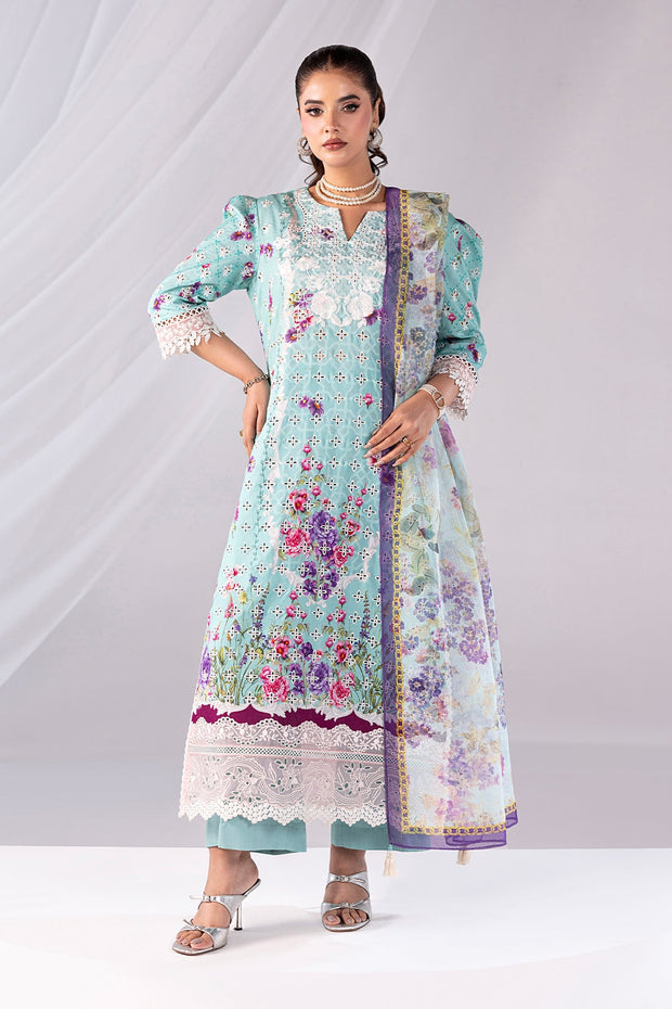 Embroidered Viscose Silk Ensemble