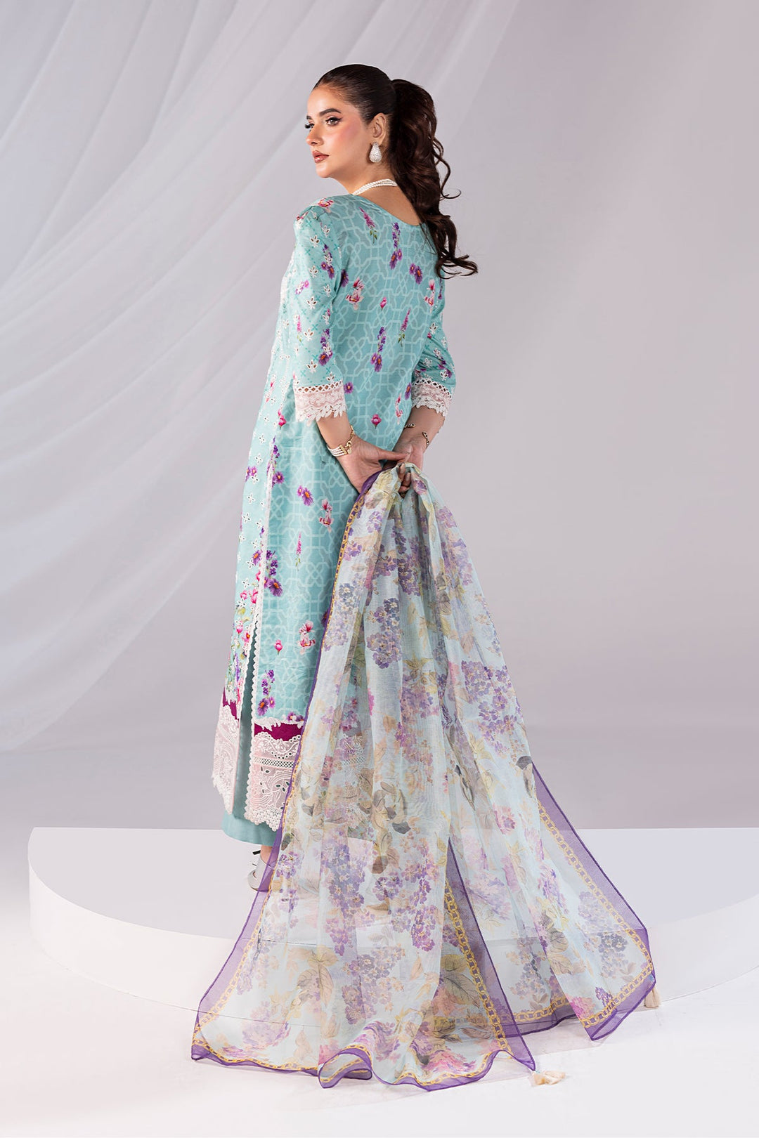 Embroidered Viscose Silk Ensemble
