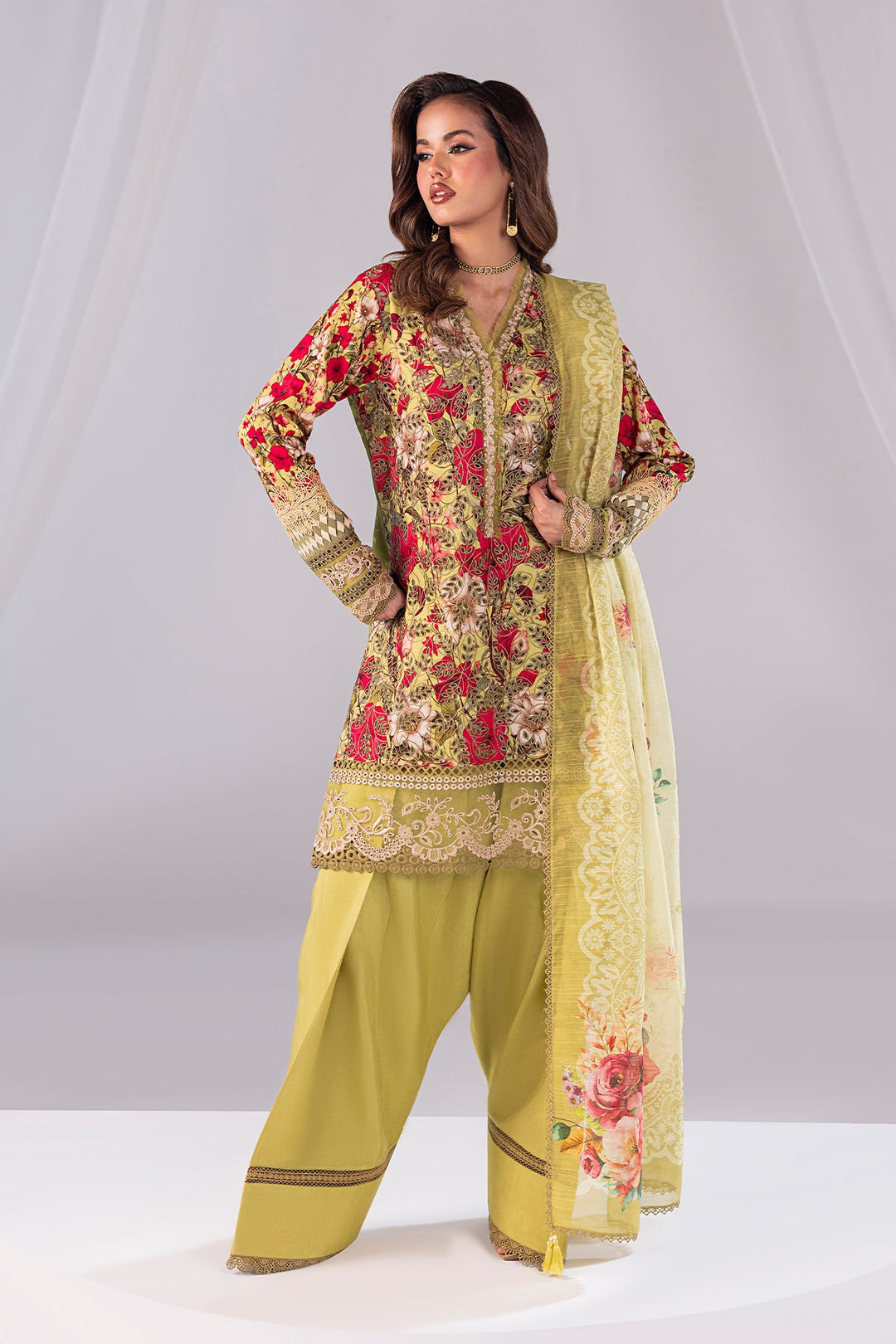Embroidered Organza Ensemble