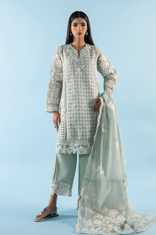 Sana Safinaz Elegant Green Blended Cotton Pakistani Dresses