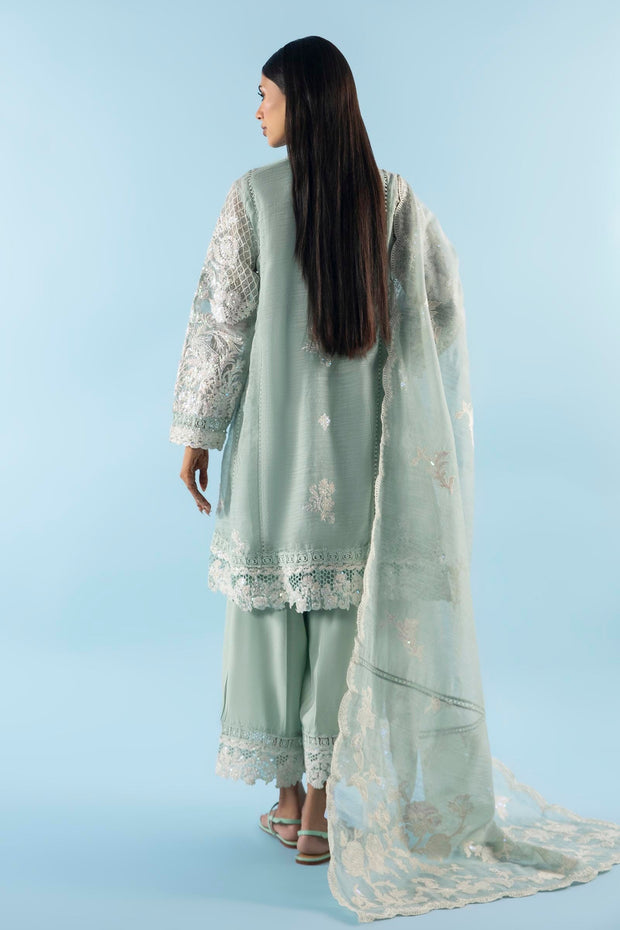 Sana Safinaz Elegant Green Blended Cotton Pakistani Dresses