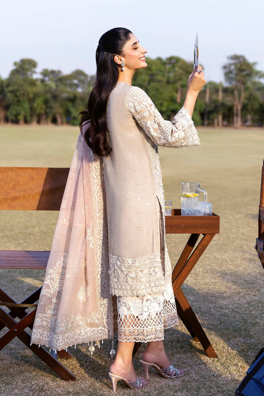Sana Safinaz Stitched Embroidered Cotton Shirt + Culotte +