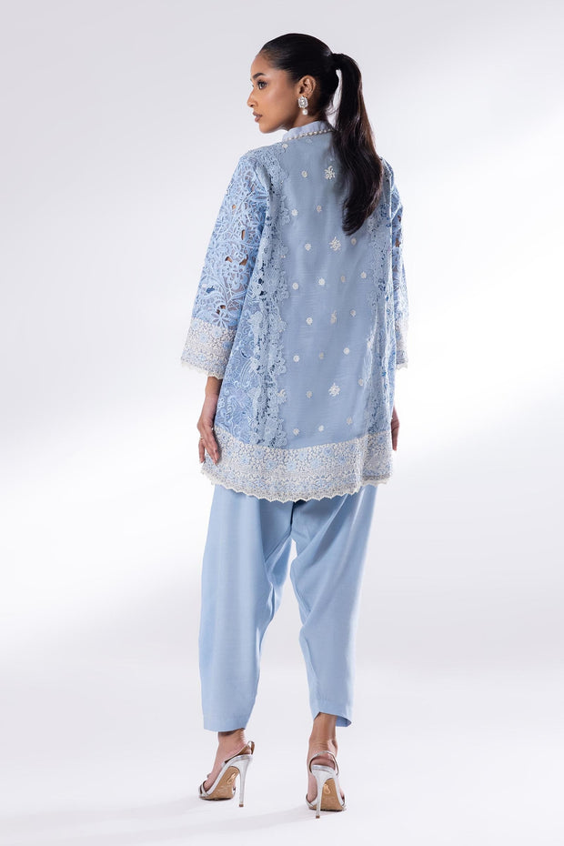 Sana Safinaz Elegant Blue Blended Cotton Pakistani Dresses