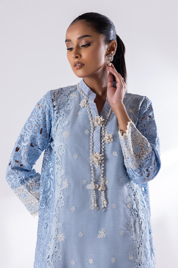 Sana Safinaz Elegant Blue Blended Cotton Pakistani Dresses