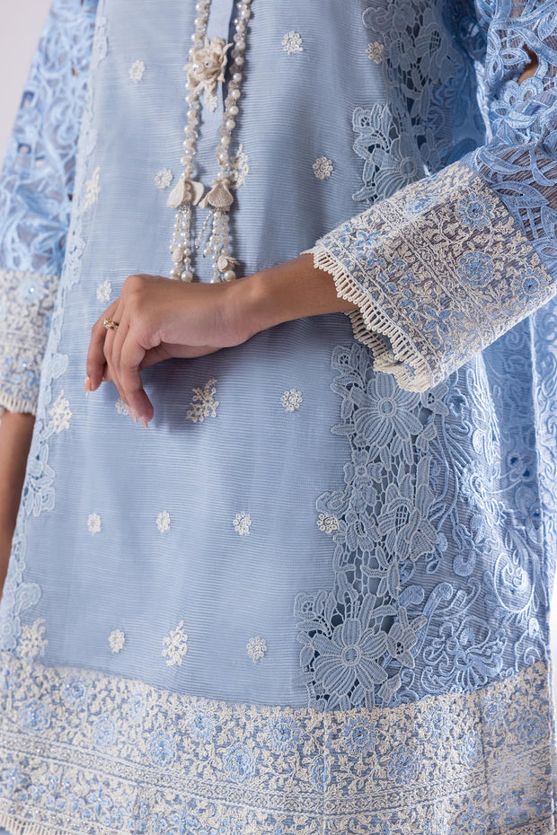 Sana Safinaz Elegant Blue Blended Cotton Pakistani Dresses