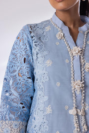 Sana Safinaz Elegant Blue Blended Cotton Pakistani Dresses