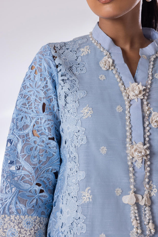 Sana Safinaz Elegant Blue Blended Cotton Pakistani Dresses