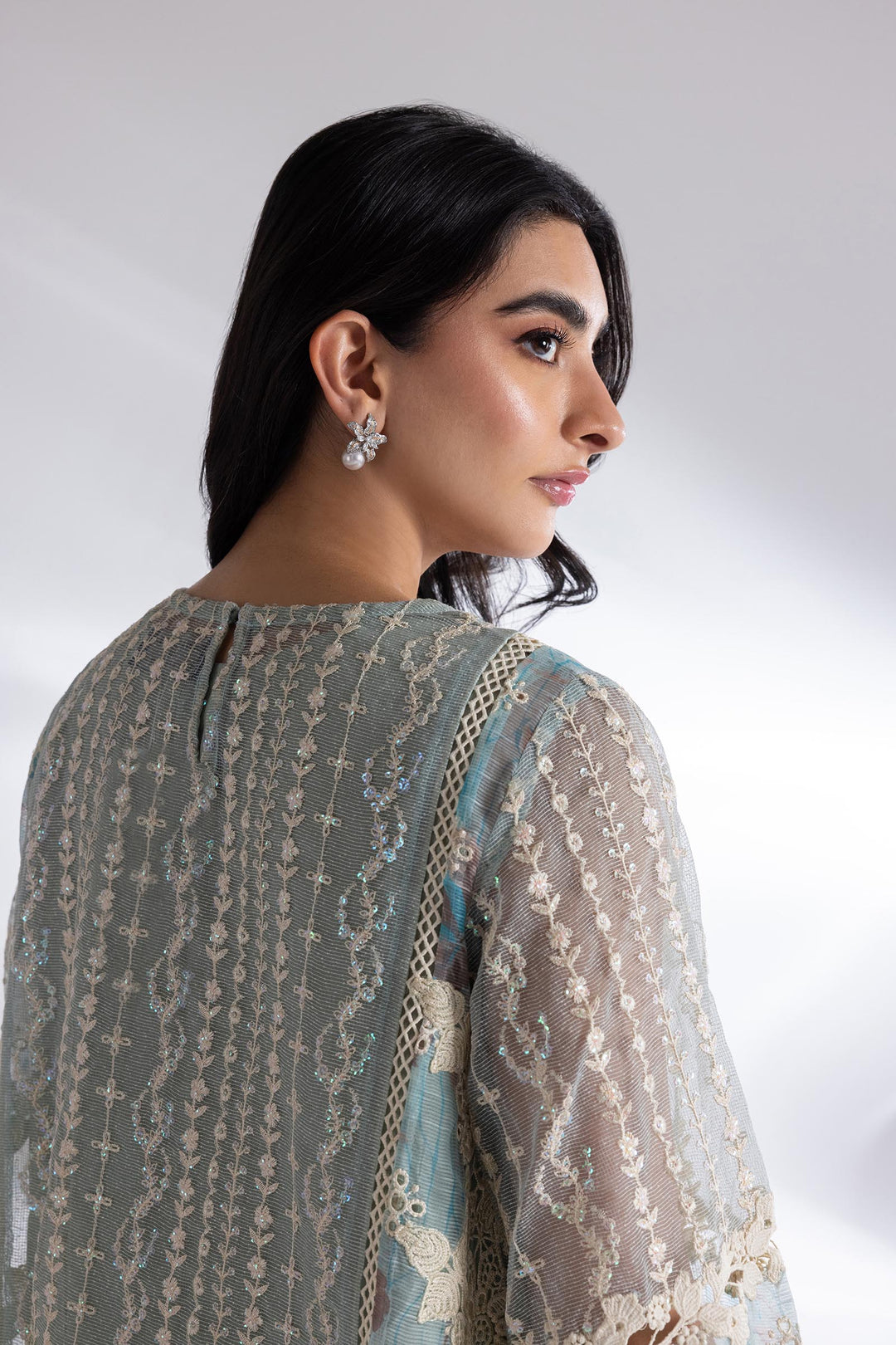 Sana Safinaz Elegant Khaddi Net Pakistani Dresses