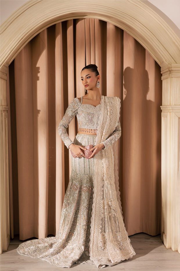 Celestial White Pakistani Bridal Dress for Modern Brides