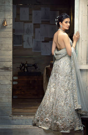 Pakistani Designer Bridal Dress in Opulent Sheer Fabric