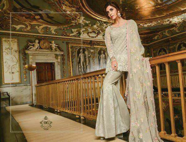 Beautiful dress by Maria in pink and mint green color 