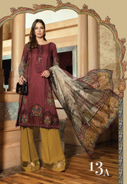 Stylish Punjabi Suit In Dark Maroon Color.Work Embellished With Threads Embroidery And Cutwork Patches On Daman.