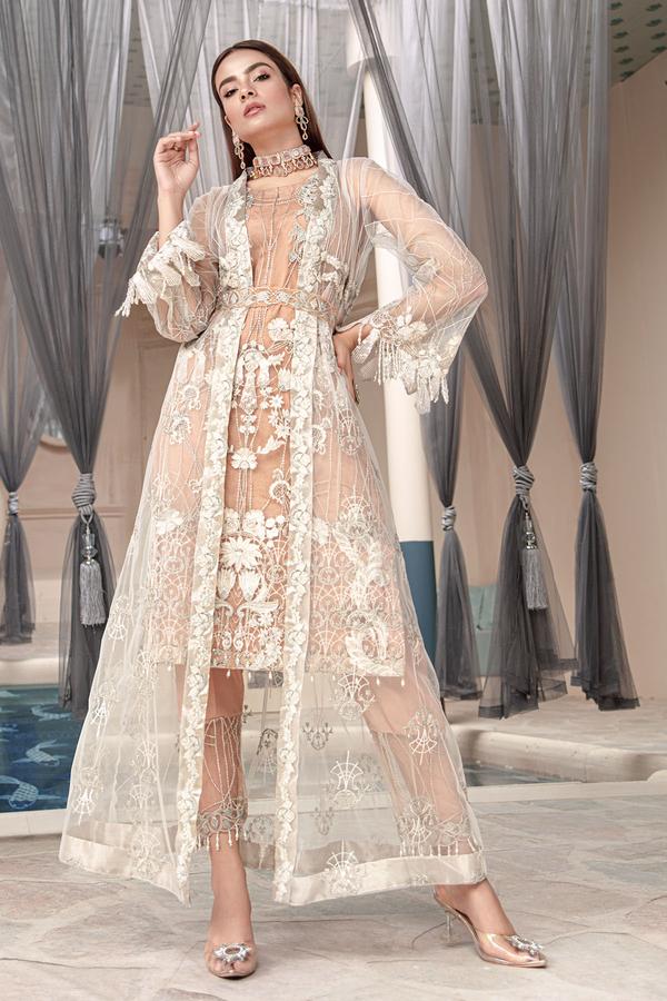 embroidered silk dress S0001