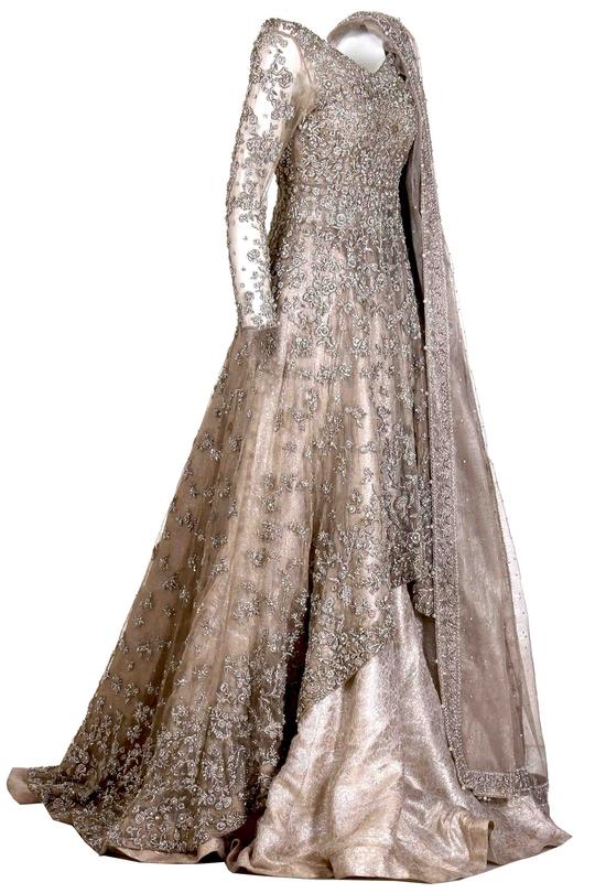 Pakistani Wedding Dress In Kundan Net 2