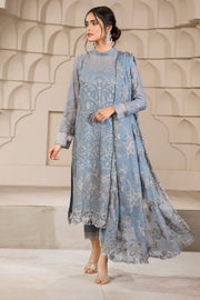 2023 Blue Short Shirt with Capri Pakistani Party Wear