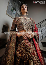 Pakistani Red Bridal Lehenga