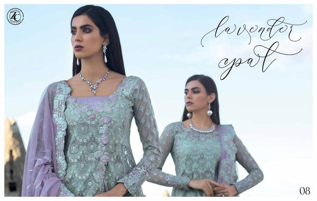 Zainab Chotani Designer Dress In Beutiful Light Green Color.Work Embellished With Tilla,Threads Embroidery & Sequance Work.