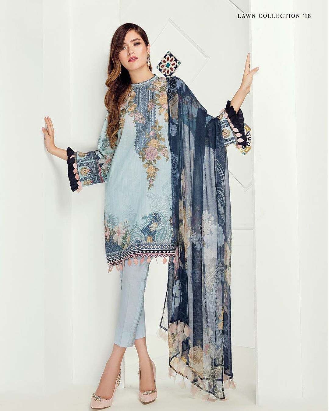 Beutifull lawn dress by fuchia Model#L 1501