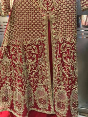 Beautiful bridal lahnga maxi in deep red color 