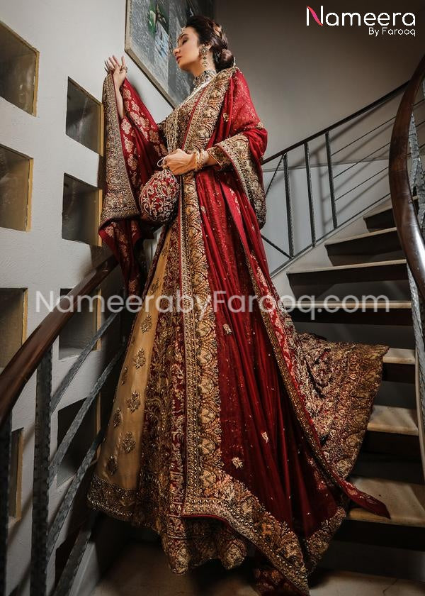 Pakistani Red Bridal Lehenga