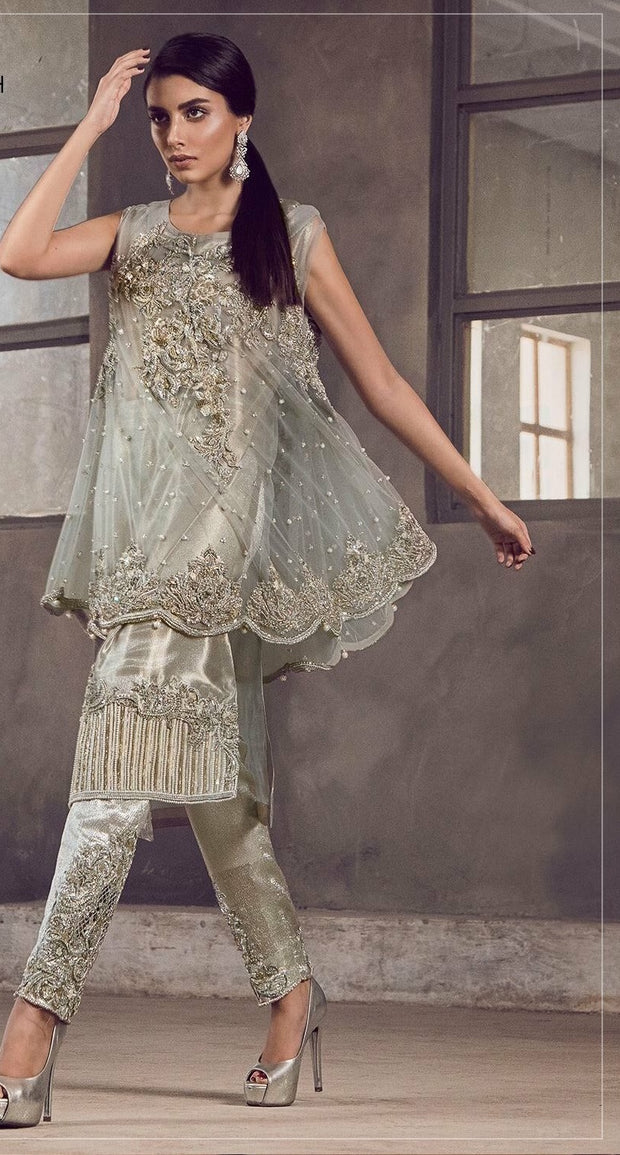 Beutifull dress in silver gray color Model#P 906