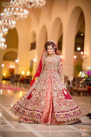 Beautiful bridal dress in red color