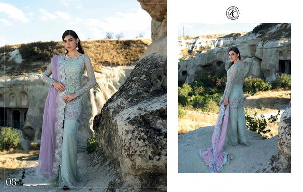 Zainab Chotani Designer Dress In Beutiful Light Green Color.Work Embellished With Tilla,Threads Embroidery & Sequance Work.