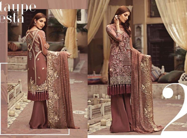 Stylish Pakistani Dress in Tea Pinck Color by Serene with Beautiful Multi Dhaga Embroidery And Tilla Embroidery.