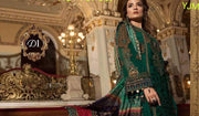 Pakistani Wedding Dress in Dark Bottle Green Color With Handwork Tilla,Threads Embroidery,And Sequence.